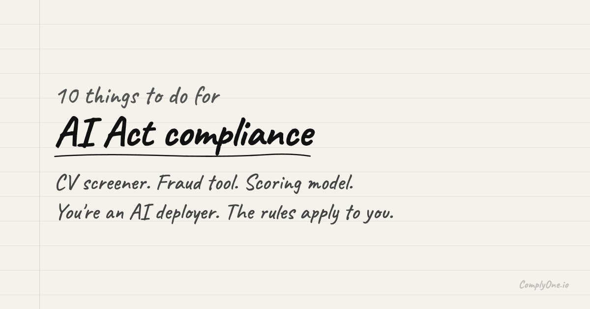 10 Things to Do for EU AI Act Compliance