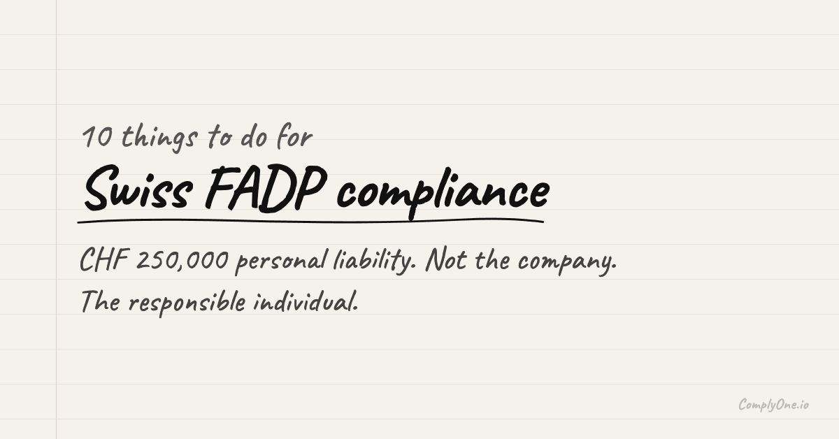 10 Things to Do for Swiss FADP Compliance