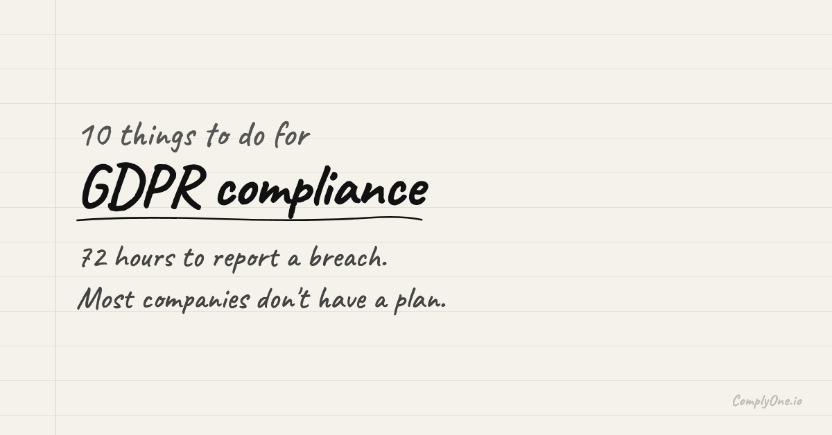 10 Things to Do for GDPR Compliance